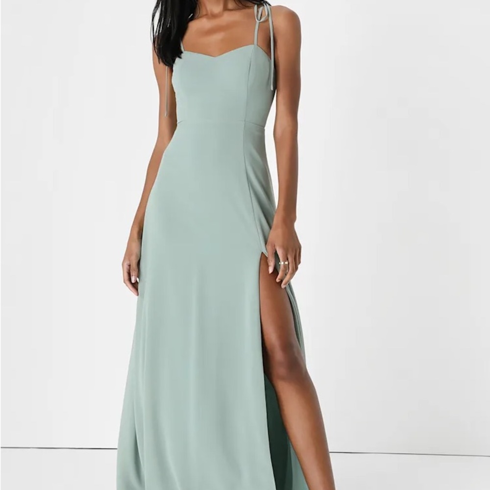 Lulu's Sage Green Maxi Dress